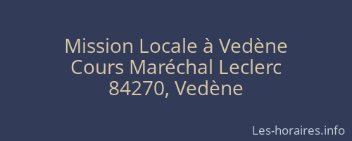 Mission Locale à Vedène