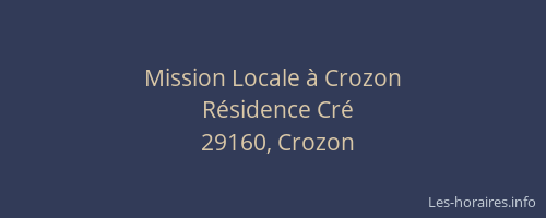 Mission Locale &agrave; Crozon