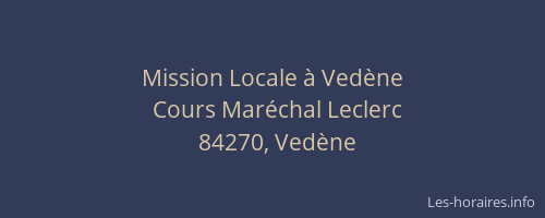 Mission Locale à Vedène