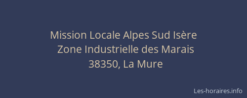 Mission Locale Alpes Sud Is&egrave;re