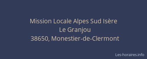Mission Locale Alpes Sud Is&egrave;re