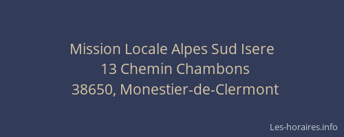 Mission Locale Alpes Sud Isere