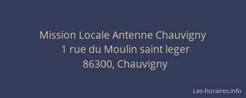 Mission Locale Antenne Chauvigny