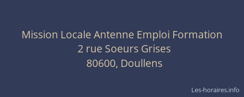 Mission Locale Antenne Emploi Formation