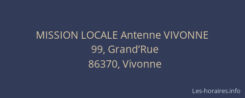 MISSION LOCALE Antenne VIVONNE
