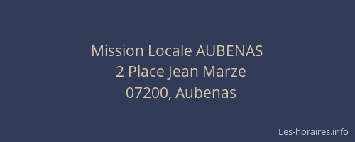 Mission Locale AUBENAS