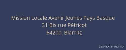 Mission Locale Avenir Jeunes Pays Basque
