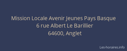 Mission Locale Avenir Jeunes Pays Basque