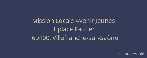 Mission Locale Avenir Jeunes