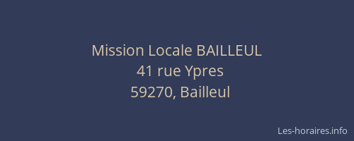 Mission Locale BAILLEUL