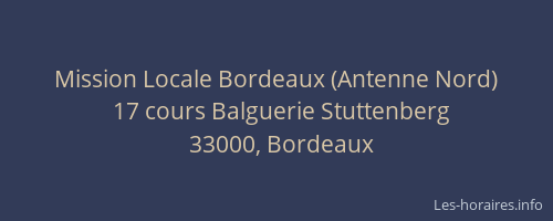 Mission Locale Bordeaux (Antenne Nord)