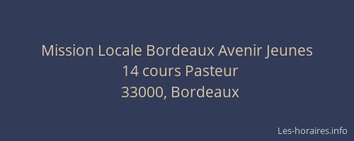 Mission Locale Bordeaux Avenir Jeunes
