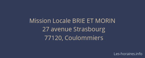 Mission Locale BRIE ET MORIN
