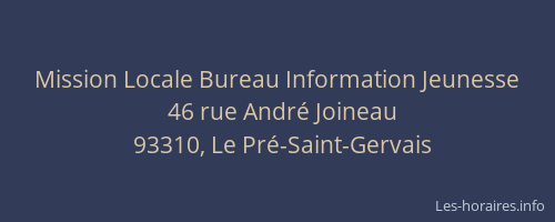 Mission Locale Bureau Information Jeunesse
