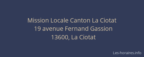 Mission Locale Canton La Ciotat