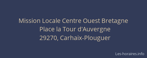 Mission Locale Centre Ouest Bretagne