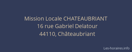 Mission Locale CHATEAUBRIANT