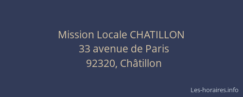 Mission Locale CHATILLON