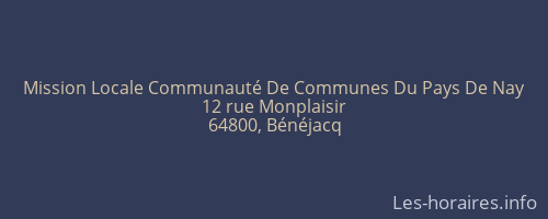 Mission Locale Communauté De Communes Du Pays De Nay