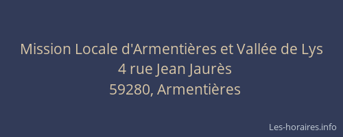 Mission Locale d'Armentières et Vallée de Lys