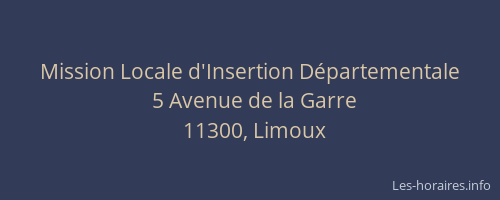 Mission Locale d'Insertion D&eacute;partementale