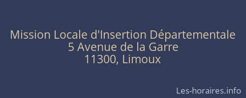 Mission Locale d'Insertion Départementale