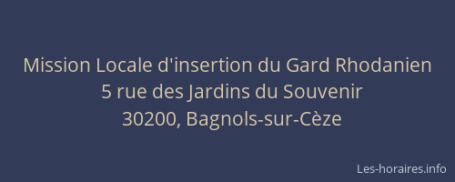 Mission Locale d'insertion du Gard Rhodanien