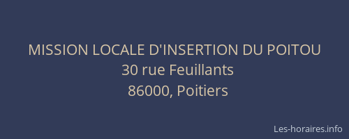 MISSION LOCALE D'INSERTION DU POITOU