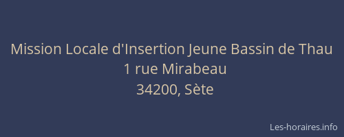 Mission Locale d'Insertion Jeune Bassin de Thau