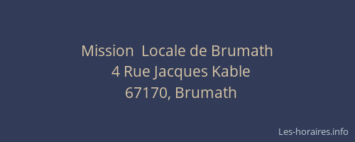 Mission  Locale de Brumath