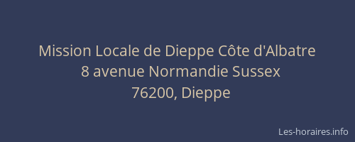 Mission Locale de Dieppe Côte d'Albatre