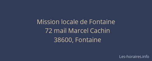 Mission locale de Fontaine