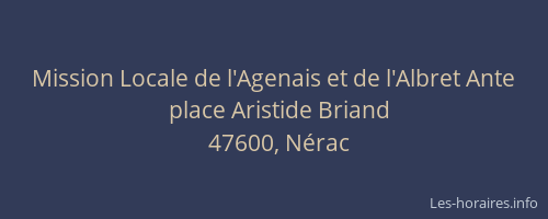 Mission Locale de l'Agenais et de l'Albret Ante