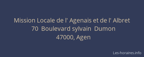 Mission Locale de l' Agenais et de l' Albret