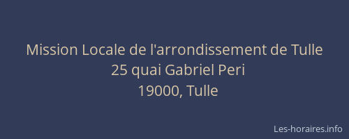 Mission Locale de l'arrondissement de Tulle