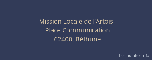 Mission Locale de l'Artois