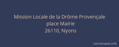 Mission Locale de la Dr&ocirc;me Proven&ccedil;ale