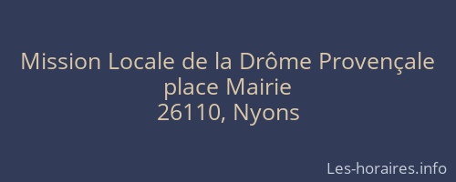 Mission Locale de la Drôme Provençale