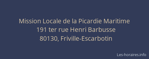 Mission Locale de la Picardie Maritime