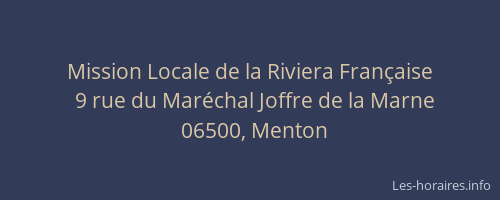 Mission Locale de la Riviera Française