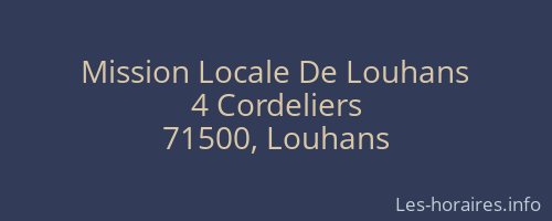 Mission Locale De Louhans