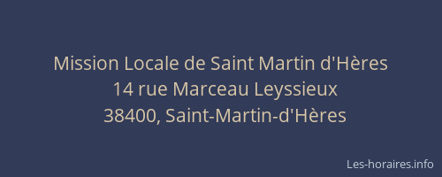 Mission Locale de Saint Martin d'Hères