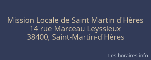 Mission Locale de Saint Martin d'Hères