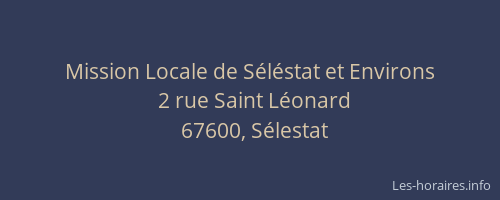 Mission Locale de Séléstat et Environs