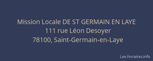 Mission Locale DE ST GERMAIN EN LAYE