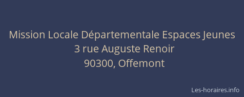 Mission Locale D&eacute;partementale Espaces Jeunes