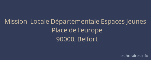Mission  Locale Départementale Espaces Jeunes