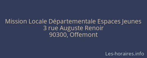 Mission Locale Départementale Espaces Jeunes