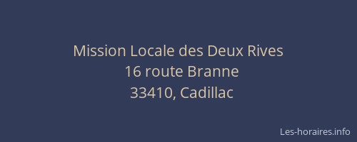 Mission Locale des Deux Rives
