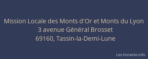 Mission Locale des Monts d'Or et Monts du Lyon